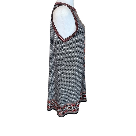 Max Studio Sleeveless Black White Geometric Dress Large Petite Casual Boho EUC - Picture 5 of 10